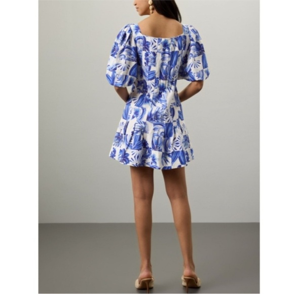 NEW With Tags Farm Rio Garden Tiles Linen Mini Dress - Picture 2 of 10